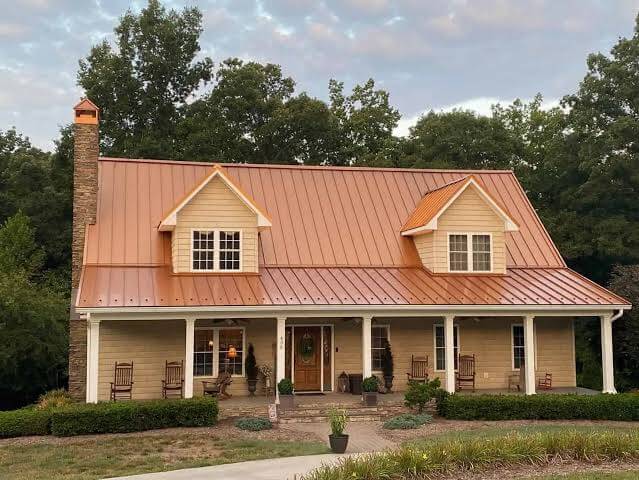 This copper roof will outlast most other roofing materials.